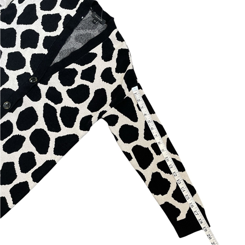 Ann Taylor Boyfriend Black/Light Tan Giraffe Print Knit Long Cardigan S NWOT - Picture 13 of 13